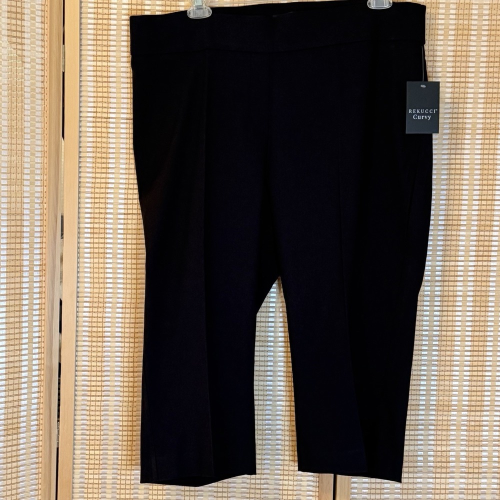 Rekucci Curvy Womens 20WP Capri Pants Classic Wide Waist Flattering Fit Office